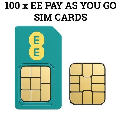 100 x EE Network UK Pay As You Go SIM Card
