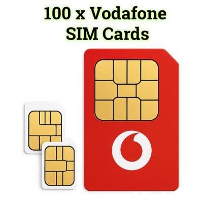 100 x Vodafone Pay As You Go Sim Cards