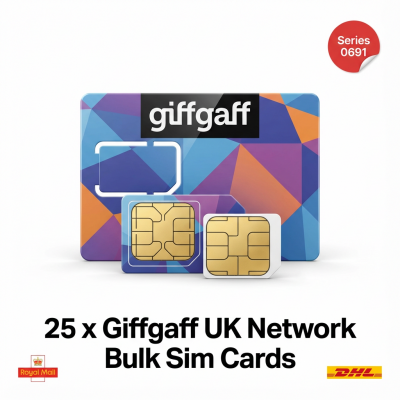25 x Giffgaff UK Network Bulk Sim Cards (New Series: 0691) 25 x Giffgaff UK Network Bulk Sim Cards (New Series: 0691)