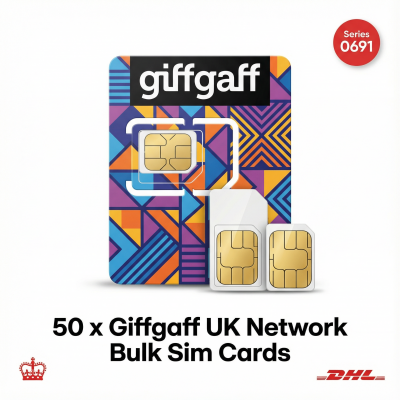 50 x Giffgaff UK Network Bulk Sim Cards (New Series: 0691) 50 x Giffgaff UK Network Bulk Sim Cards (New Series: 0691)
