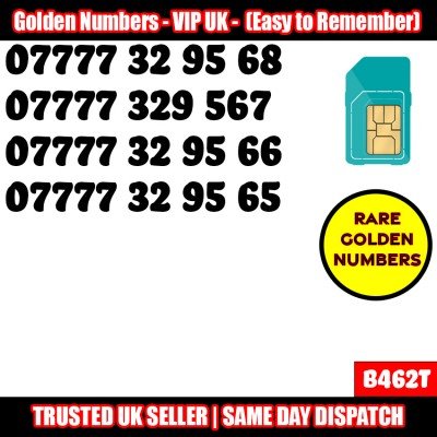 GOLD EASY MOBILE NUMBER MEMORABLE PLATINUM VIP UK PAY AS YOU GO SIM LOT B462T