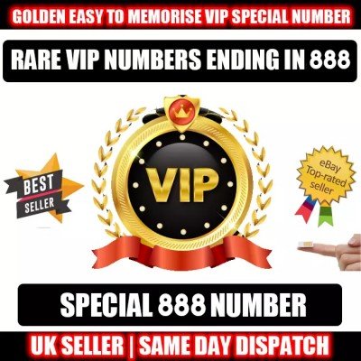 Golden Number Platinum VIP UK SIM Card – Easy to Memorise 888 Ending Numbers