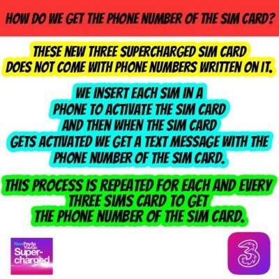 100 x 3 (Three) Pay As You Go UK Network Sim Cards
