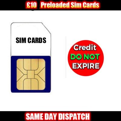 £10 O2 Preloaded UK Network Pay As You Go SIM Card - CREDIT DO NOT EXPIRE