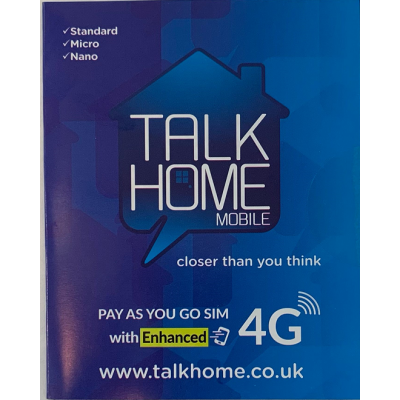 Talk Home Mobile Pay As You Go Sim + £5 Preloaded Credit